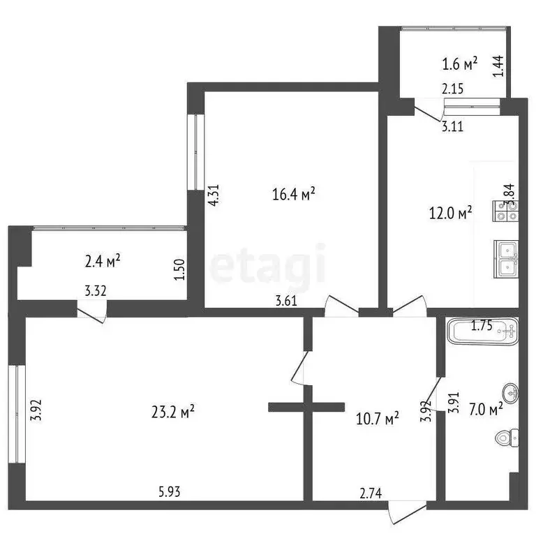 2-комнатная квартира: Самара, Красноармейская улица, 99 (69.3 м) - Фото 0