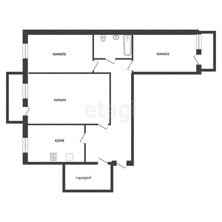 3-комнатная квартира: Кириши, Волховская набережная, 52 (90.2 м) - Фото 1