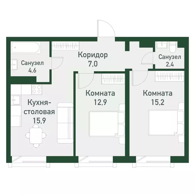 2-к кв. Челябинская область, Челябинский городской округ, пос. ... - Фото 0