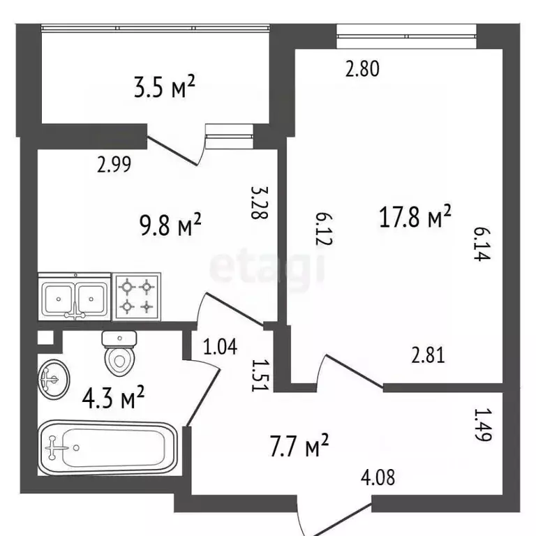 1-к кв. Санкт-Петербург ул. Среднерогатская, 16к5 (39.4 м) - Фото 1