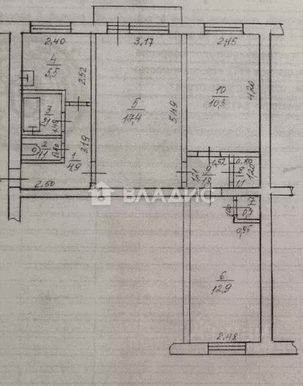 3-к кв. Карелия, Лахденпохья ул. Трубачева, 3 (57.8 м) - Фото 2