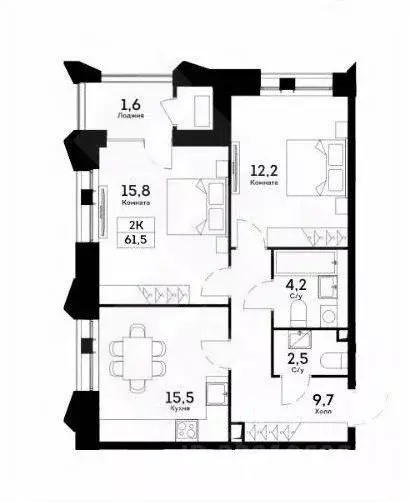 2-к кв. Москва просп. Лихачева, 18к2 (62.0 м) - Фото 2