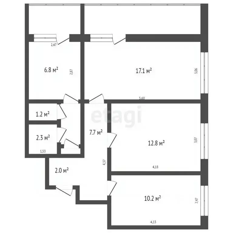 3-к кв. Кемеровская область, Кемерово ул. Ворошилова, 9Б (60.6 м) - Фото 2
