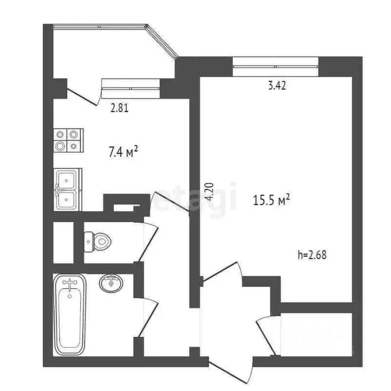 1-к кв. Москва ул. Маршала Кожедуба, 14 (36.0 м) - Фото 2
