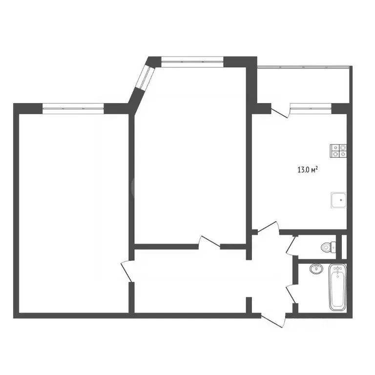 2-к кв. Тюменская область, Тюмень ул. Сакко, 30 (74.4 м) - Фото 2