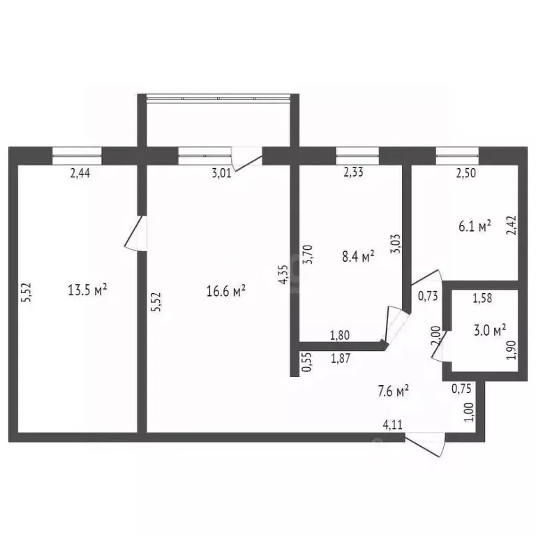3-к кв. Кемеровская область, Кемерово Космическая ул., 5А (52.9 м) - Фото 2