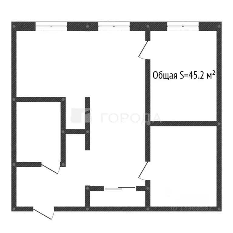 2-к кв. Кемеровская область, Новокузнецк ул. 40 лет ВЛКСМ, 25 (45.2 м) - Фото 2