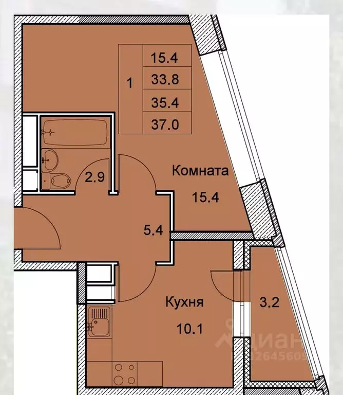 1-к кв. Московская область, Королев Первомайский мкр, Советская ул., ... - Фото 2
