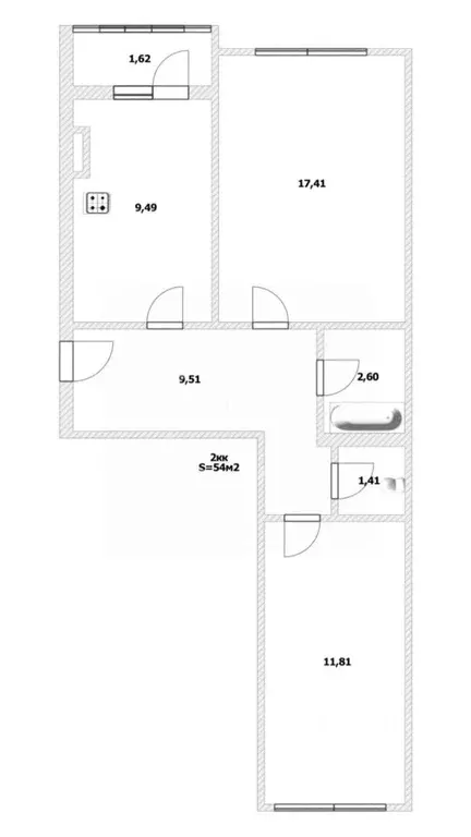 2-к кв. Калининградская область, Калининград ул. Маршала Новикова, 15 ... - Фото 2