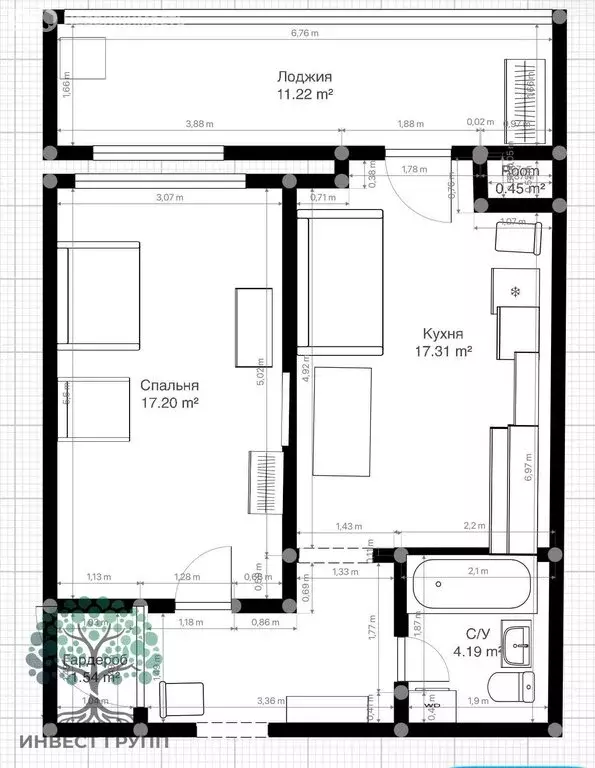 1-комнатная квартира: Самара, Ленинская улица, 302 (47.7 м) - Фото 2