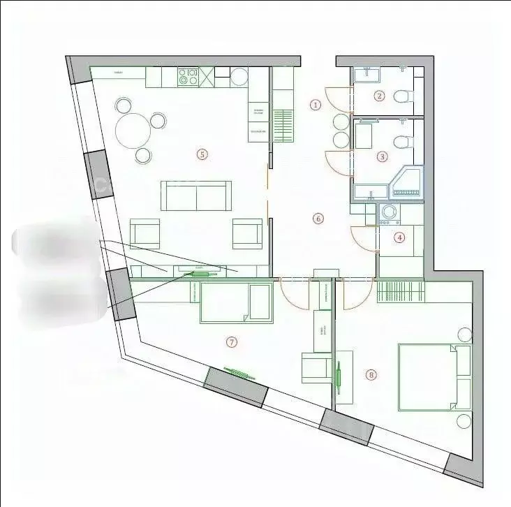 2-к кв. Москва ул. Народного Ополчения, 15К3 (82.4 м) - Фото 2