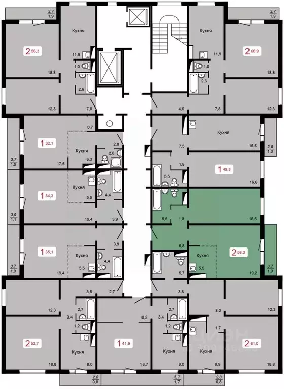 2-к кв. Красноярский край, Красноярск ул. Апрельская, 5М (56.3 м) - Фото 0