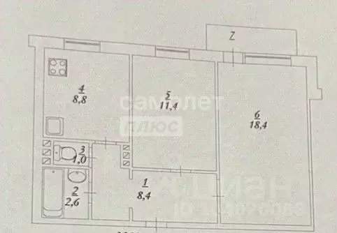 2-к кв. Саратовская область, Энгельс Энгельс-1 мкр, 80 (50.6 м) - Фото 2