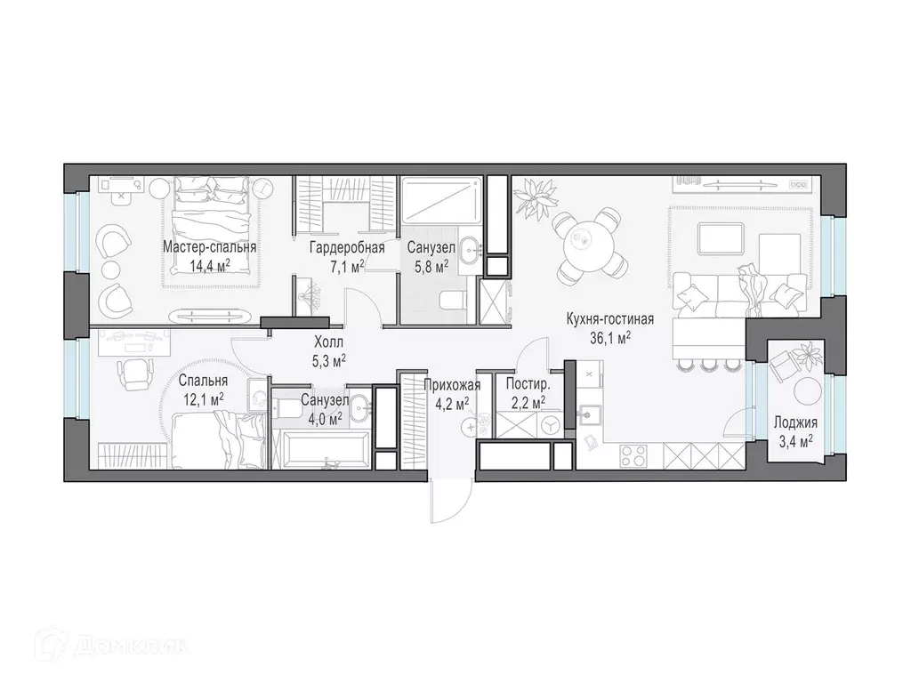 Продаётся 3-к квартира, 93.3 м - Фото 0