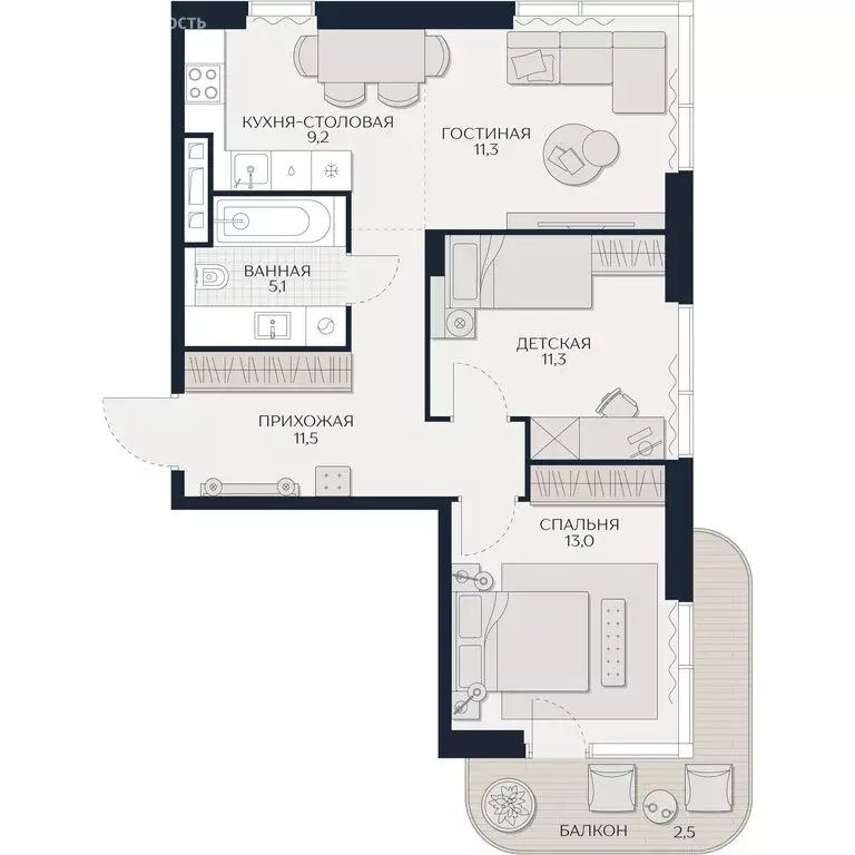 3-комнатная квартира: Москва, Гродненская улица, 18 (70.4 м) - Фото 0