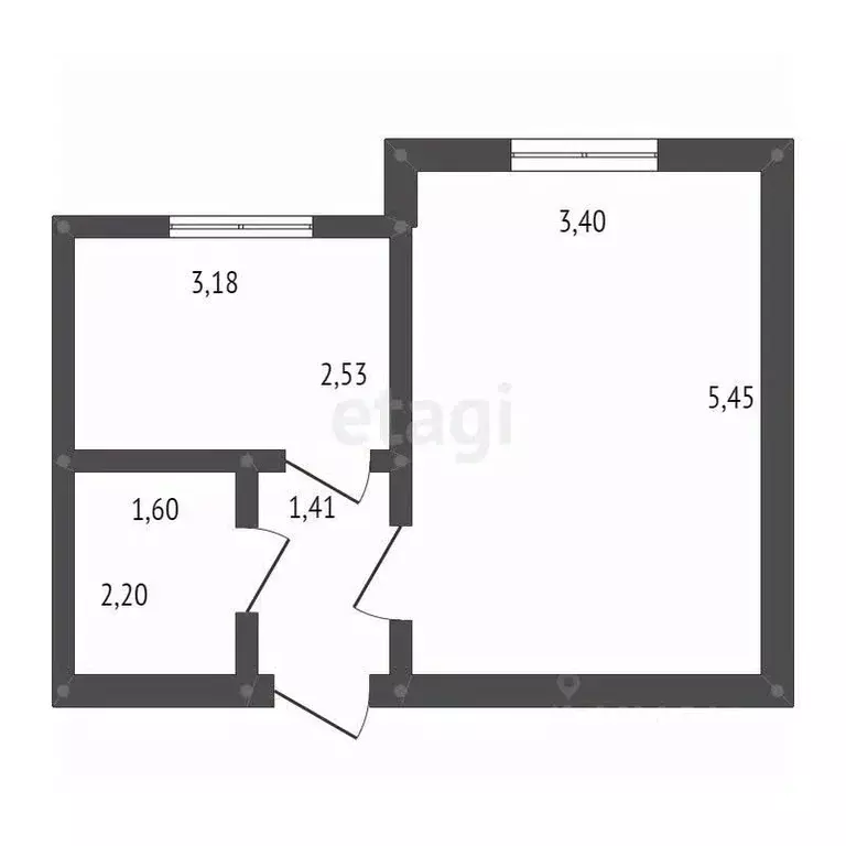 1-к кв. Амурская область, Белогорск ул. 1-я Вокзальная, 9 (30.2 м) - Фото 2