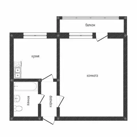 1-комнатная квартира: Нижний Тагил, Полярная улица, 4 (20.8 м) - Фото 1