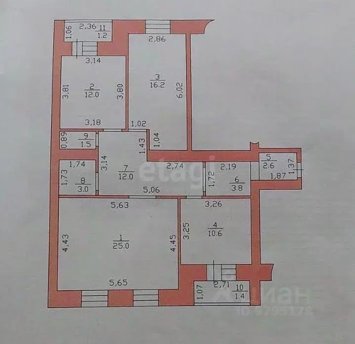 3-к кв. Татарстан, Казань ул. Юлиуса Фучика, 82 (89.63 м) - Фото 2