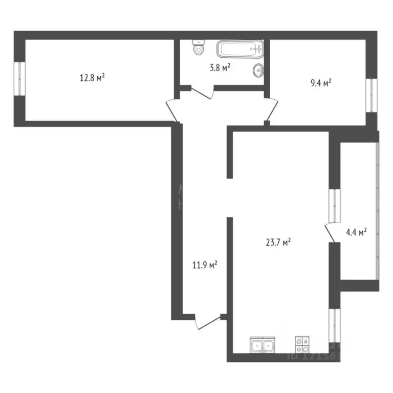 2-к кв. Тюменская область, Тюмень ул. Щербакова, 150 (62.0 м) - Фото 1