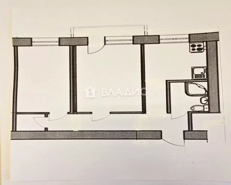 2-к кв. Воронежская область, Воронеж ул. Ворошилова, 21 (41.5 м) - Фото 1