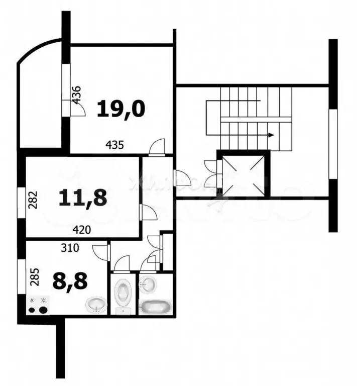 2-к. квартира, 50,1 м, 4/9 эт. - Фото 0