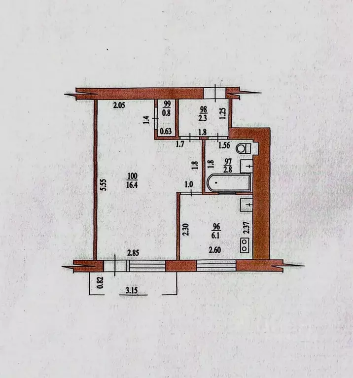 1-к кв. Краснодарский край, Ейск Коммунистическая ул., 49/2 (28.4 м) - Фото 2