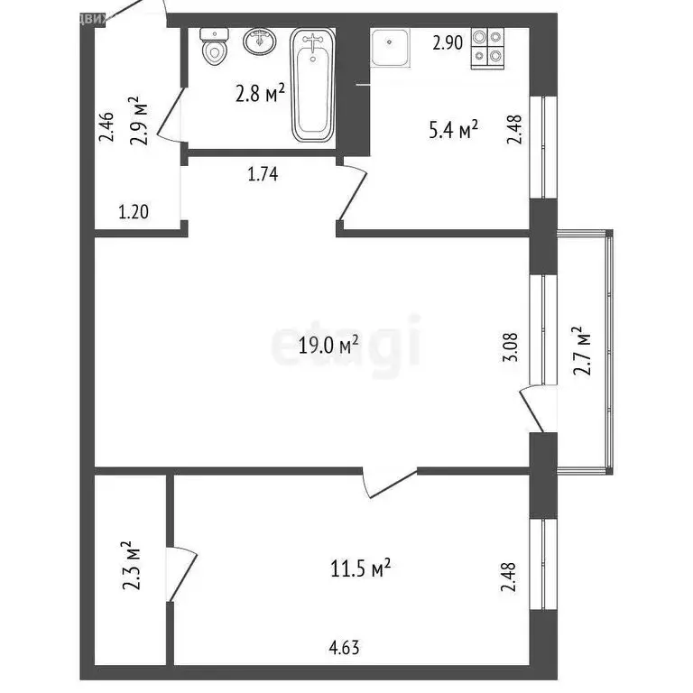 2-комнатная квартира: Самара, улица Авроры, 189 (44.7 м) - Фото 0