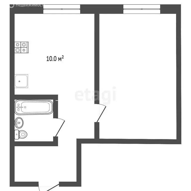 1-комнатная квартира: Нальчик, Кабардинская улица, 234/3 (37 м) - Фото 1