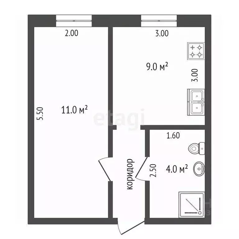 1-к кв. Крым, Евпатория ул. Пушкина, 35 (21.7 м) - Фото 2