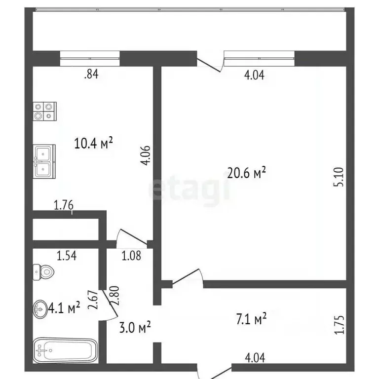 1-к кв. Удмуртия, Ижевск ул. Е.М. Кунгурцева, 31 (40.0 м) - Фото 0