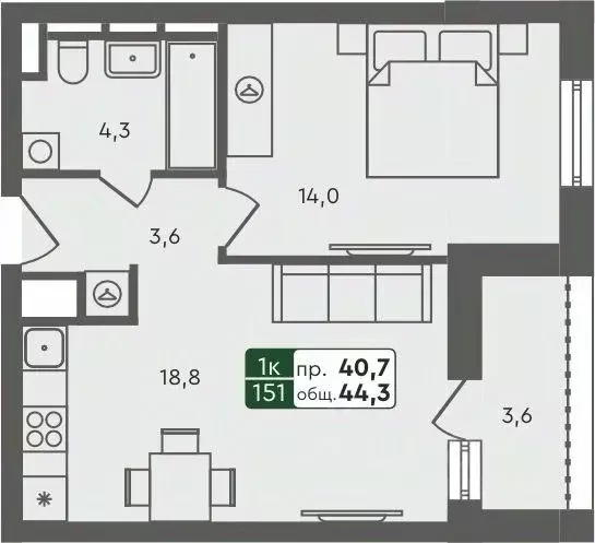 1-к кв. Курганская область, Курган Заозерный жилрайон, 6А мкр, 25/4 ... - Фото 1