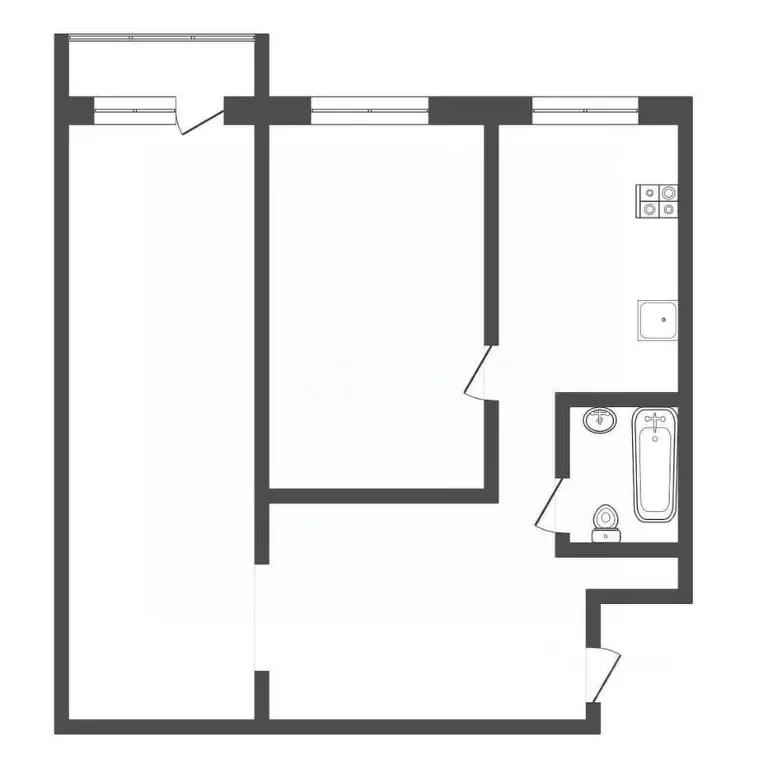 2-к кв. Тульская область, Узловая Октябрьская ул., 27 (41.0 м) - Фото 2