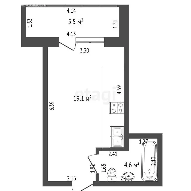 Квартира-студия: Стерлитамак, проспект Октября, 52 (23.7 м) - Фото 1