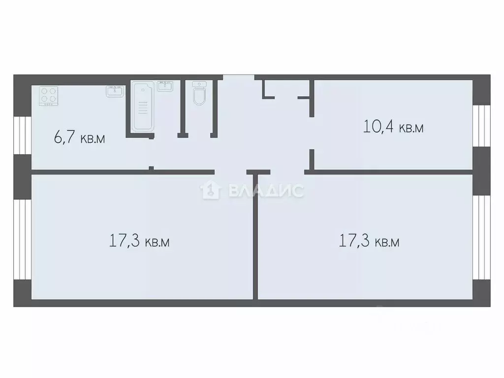 3-к кв. Рязанская область, Рязань Интернациональная ул., 16к1 (61.3 м) - Фото 1