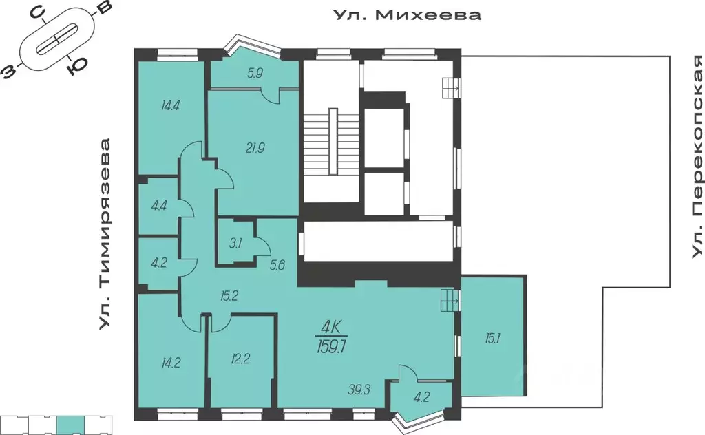 4-к кв. Тульская область, Тула ул. Михеева, 9А (159.7 м) - Фото 1