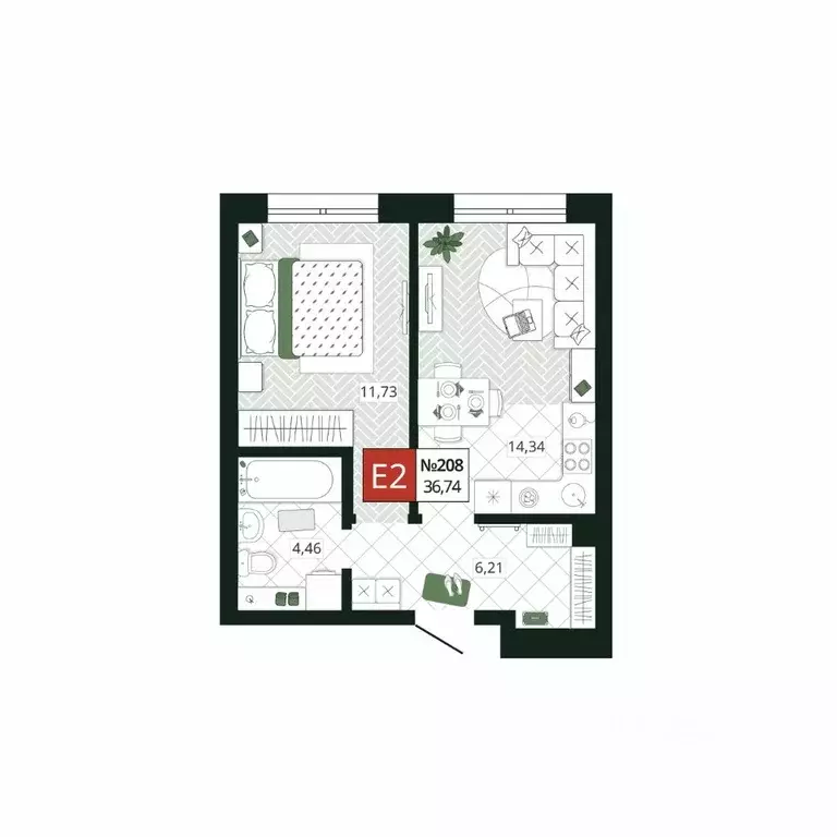 1-к кв. Тульская область, Тула Мясново мкр, Желания жилой комплекс ... - Фото 0