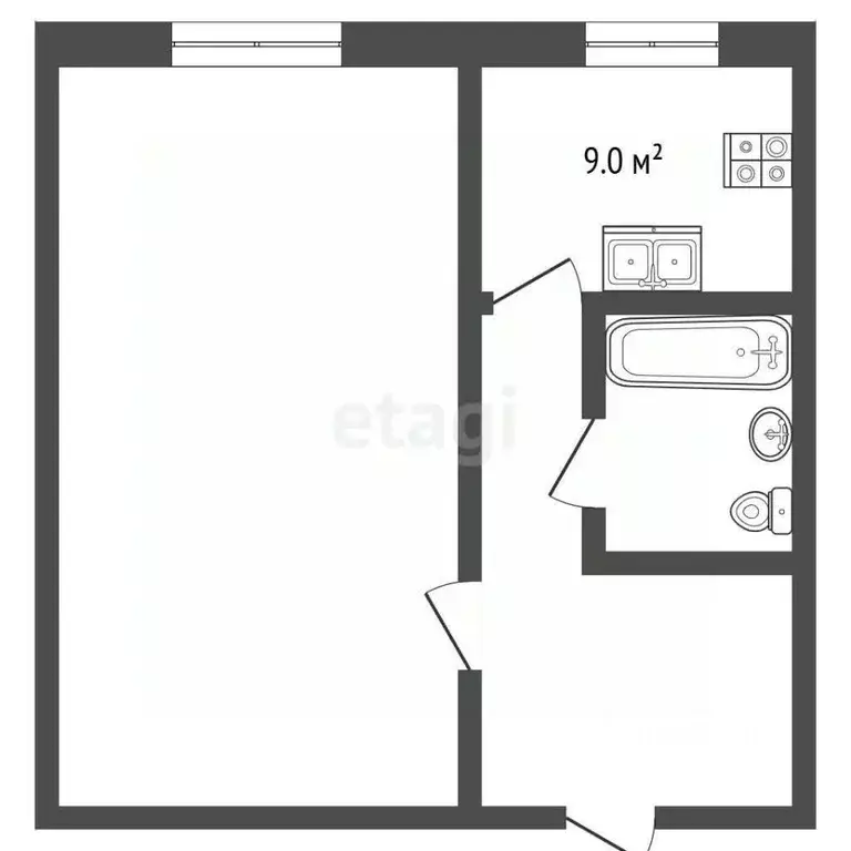 1-к кв. Тамбовская область, Тамбов ул. Рылеева, 75к1 (37.4 м) - Фото 1