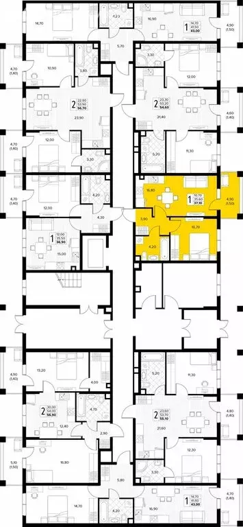 1-комнатная квартира: Сукко, жилой комплекс Кипарис (37.1 м) - Фото 1