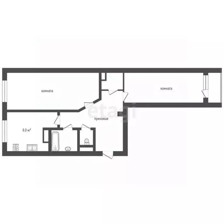 2-к кв. Ямало-Ненецкий АО, Новый Уренгой Тундровый мкр, 6 (60.4 м) - Фото 2