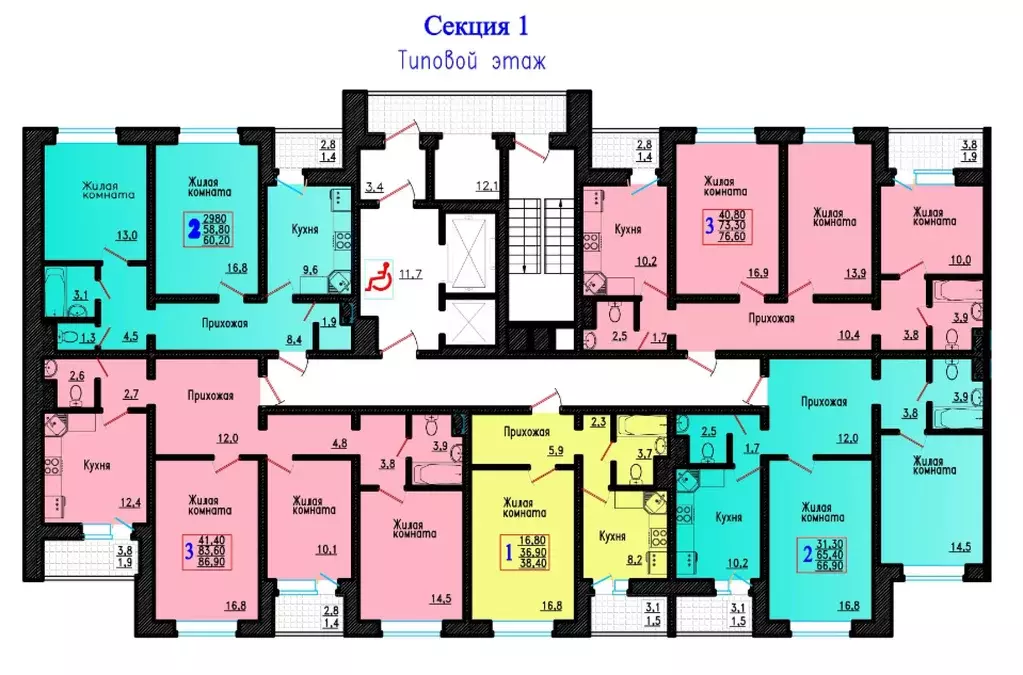 2-к кв. Воронежская область, Воронеж Острогожская ул., 166/3 (66.9 м) - Фото 1