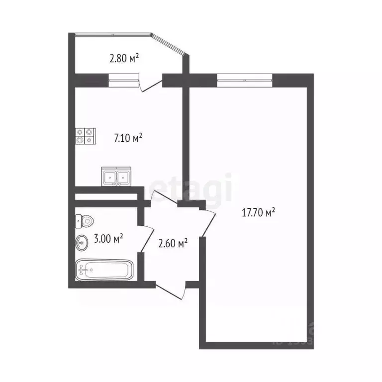 1-к кв. Тюменская область, Тюмень Антипино мкр, ул. Беловежская, 17 ... - Фото 2