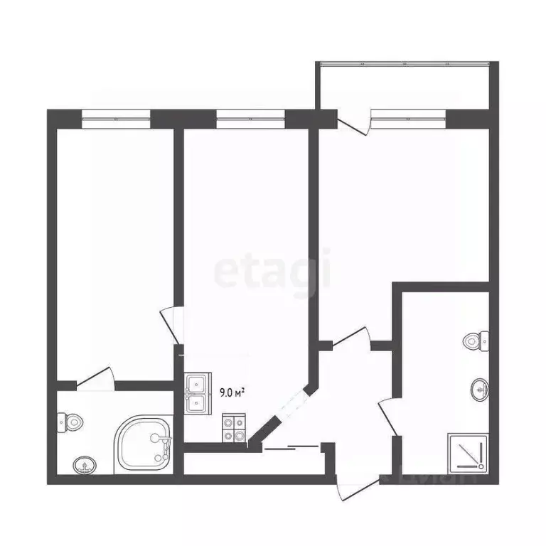 2-к кв. Москва Южнобутовская ул., 61 (74.5 м) - Фото 1