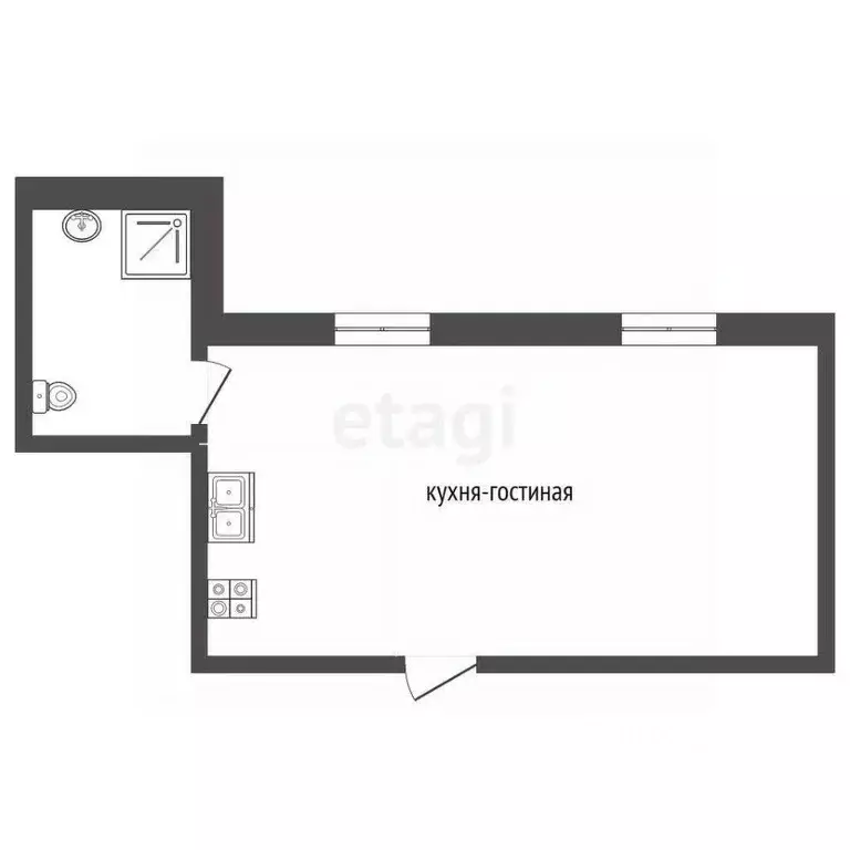 Студия Москва Клинская ул., 8С1 (12.7 м) - Фото 2