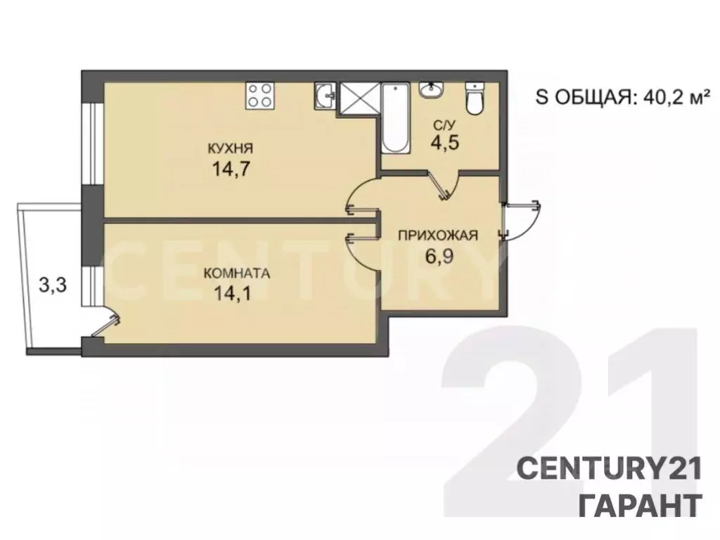 1-к кв. Санкт-Петербург ул. Цимбалина, 25 (40.2 м) - Фото 2