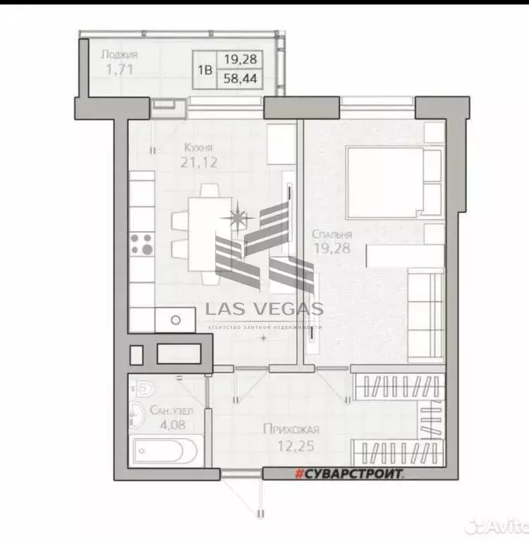 2-комнатная квартира: Казань, улица Сибгата Хакима, 51 (58.44 м) - Фото 0
