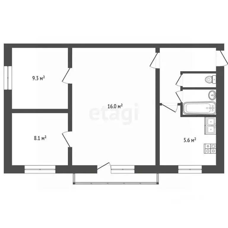 3-к кв. Архангельская область, Новодвинск ул. Мира, 4 (47.6 м) - Фото 1