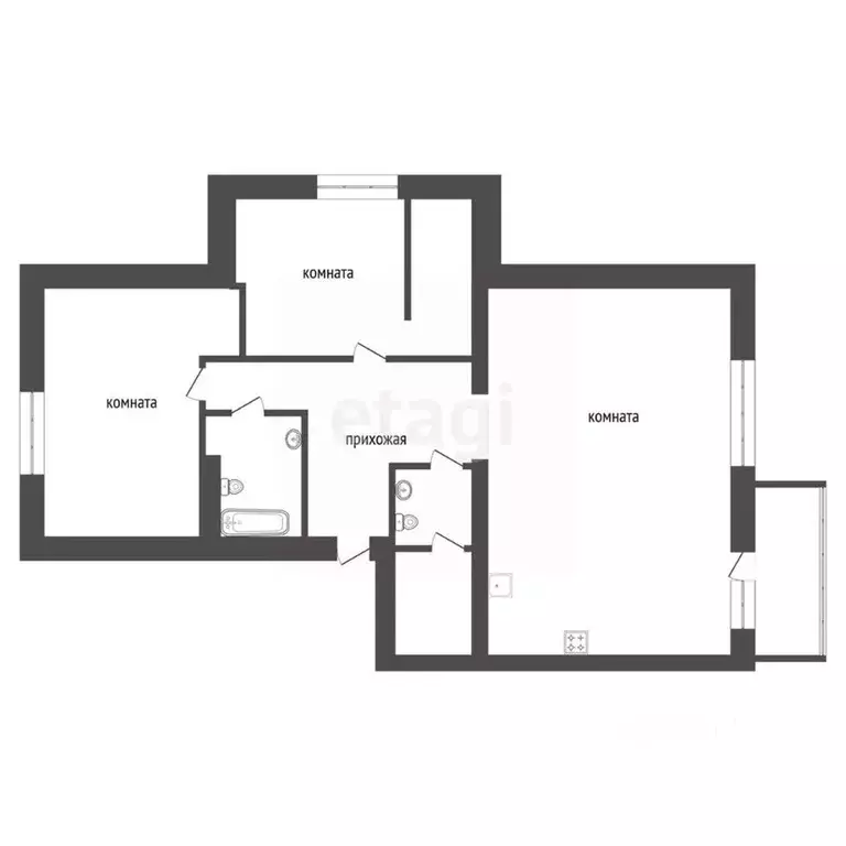 3-к кв. Красноярский край, Красноярск ул. Академгородок, 68 (82.7 м) - Фото 2