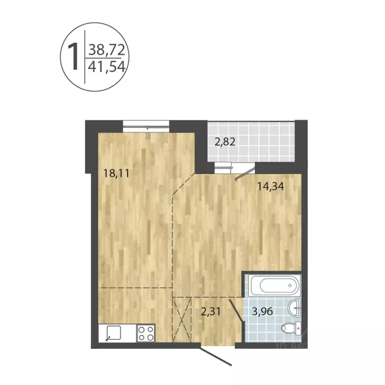 1-к кв. Иркутская область, Иркутск Энергетиков мкр,  (41.54 м) - Фото 0