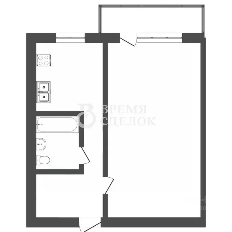 1-к кв. Владимирская область, Владимир ул. Верхняя Дуброва, 28б (29.0 ... - Фото 2