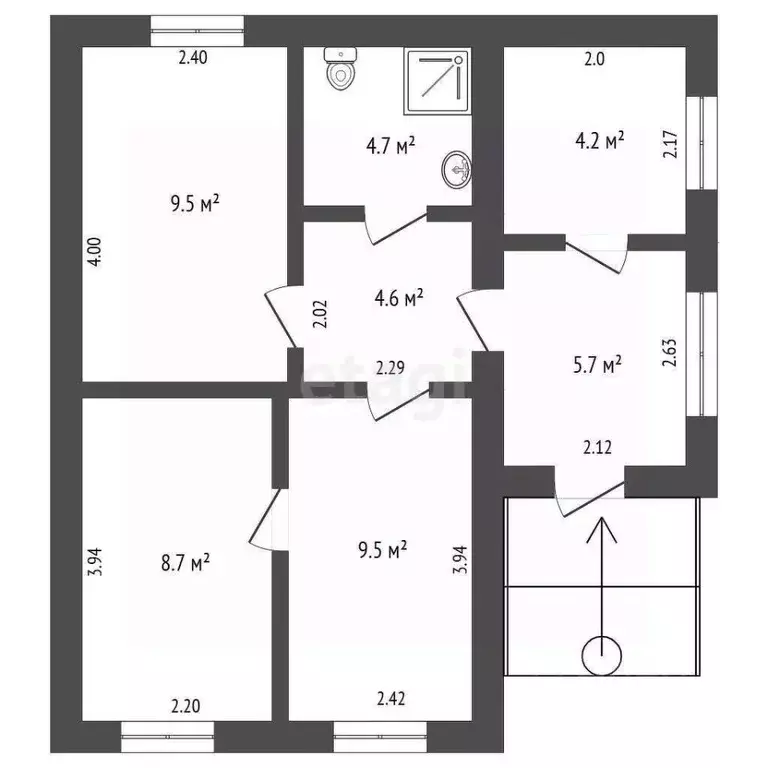 Дом в Омская область, Нововаршавка рп ул. 3-я Озерная, 41 (49 м) - Фото 1